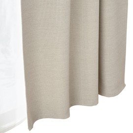 MUJI 84345937 Flame-retardant Blackout Double Weave Non Pleated Curtain, Beige, For Width 39.4 x Length 41.3 inches (100 x 105 cm)