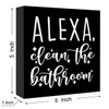 Funny Black Wood Sign Alexa Clean the Bathroom - Wooden