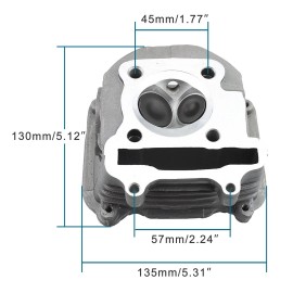 GOOFIT 57.4mm Cylinder Head Assembly Valve with GY6 150cc Chinese 152QMI 157QMJ