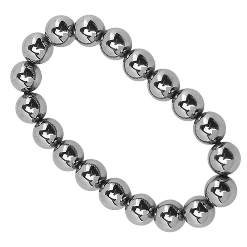 10mm Round Terahertz Beads Bracelet Energy Stone Elastic Flexible Stylish