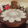 Beige 24 Inch Round HANDMADE Cotton Crochet Lace Placemat Doilies