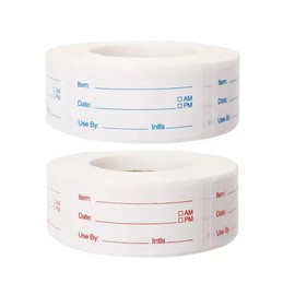 2 Rolls 1000 Labels Removable Food Labels, Waterproof Self-Adhesive Freezer Container Stickers for Kitchen Organization