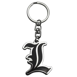 ABYSTYLE Death Note L Symbol Metal Keychain 1.77" Death Note Merch, Anime Keychain, Anime Merch Accessories Gift