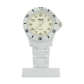 Prince LondonAN Rubberised White Rotating Bezel Unisex Nurses Fob Watch PI-2026