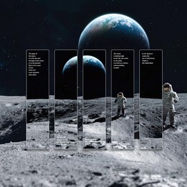 Bookmarks, Stylish Night View Design, 5 Pieces, Beautiful Bookmarks, Bookmarks, Cute Bookmarks, Reading (Moon Travel)