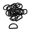 Emptty 20PCS Black Multi-Purpose Plastic 2.5cm D Ring D Shaped
