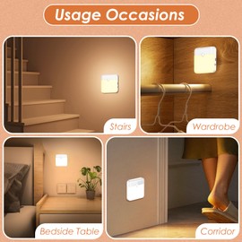 Bigqin Motion Sensor Light Indoor, LED Night Light Warm/Cool White, Stick on Light with Magnetic Strip for Cupboard, Wardrobe, Shelf, Toilet, Kitchen, and Bedroom. 1 Pack