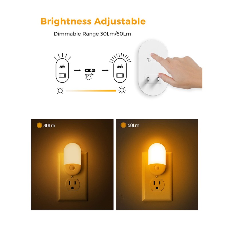 L LOHAS LED Amber Night Light, 2 Pack, Night Lights
