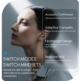 Adjustable Ear Plugs - 3 Noise Relief Modes for Ultimate Control | Flexible Earplugs for Focus, Travel, Socializing, Festivals & More | 14-35 dB (SNR) Reduction