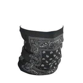 Zan TF101 headgear Fleece Lined 'Paisley' Design Motley Tube, Black, One Size