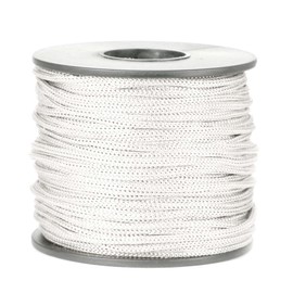 BEL AVENIR - Cordón de satén de nailon, 2 mm, 50 yardas, trenzado para collar, pulsera, cordón de cuerda, sombra ciega, ribete y cordones (A12222-Blanco nuevo)