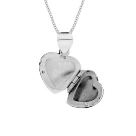 Silverly Women's 925 Sterling Silver Puffed Heart Love Friendship Locket Pendant Necklace, 18"