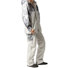 Mac Raincoat (Water Resistance: 5.9 inches (15,000 mm) H2O) (Permeability: 10,000 g/m2) (Reflective Printing) (Hem Adjustable Tape Function) (Hood Roll-Up) (Large Storage Pocket), Gray Camouflage, L