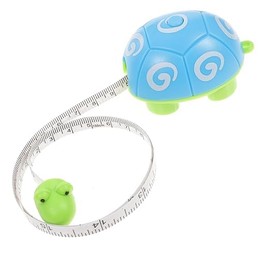 Turtle Tape Measure with Retractable Ruler, Blue and Green