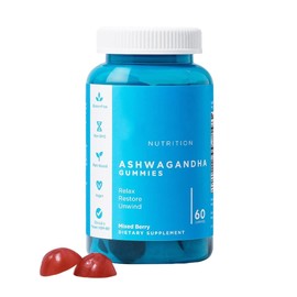 Ashwagandha & Vitamin D Gummy 60 Count - Relax.Restore.Unwind.Mixed Berry,KSM-66,Vegan,Plant Based,Non-GMO,Gluten-Free & Gelatin Free