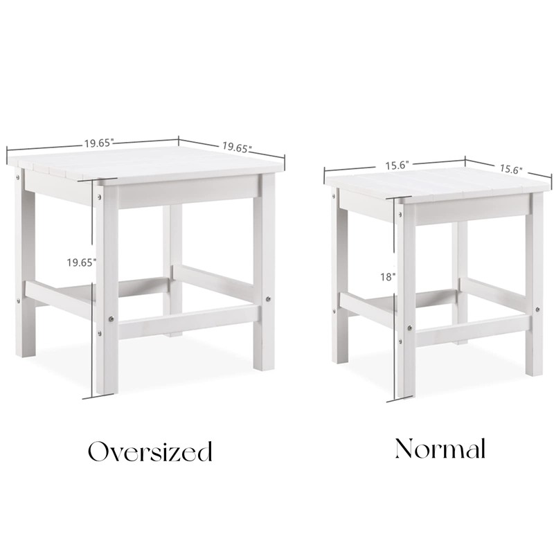 Pslivam Outdoor Side Table, 15.6" Poly Lumber Adirondack Side Table,