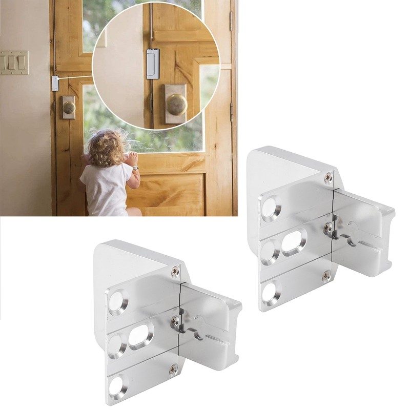 2pcs Home Security Door Reinforcement Lock Anti Theft Aluminum Alloy