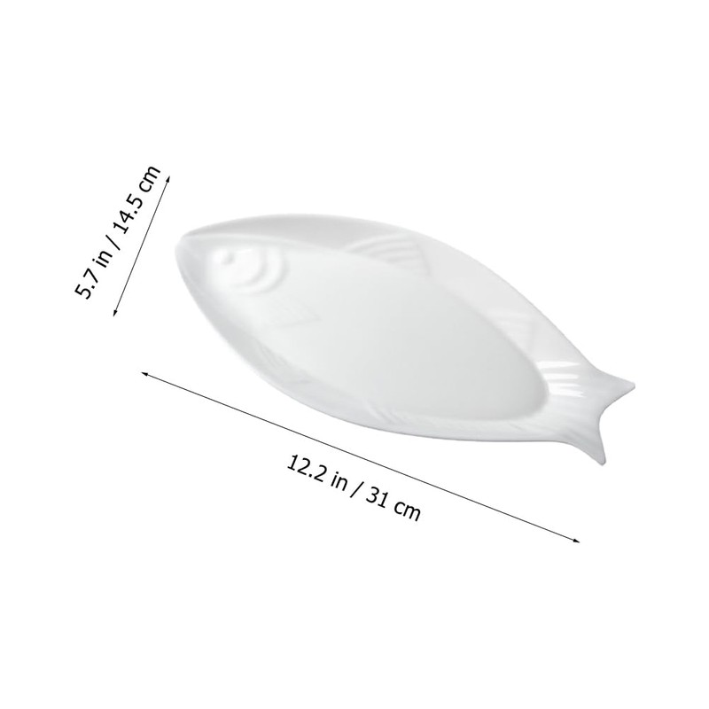 Cabilock Fish Shaped Plate, 31cm Ceramic Fish Dish Dinner Serving
