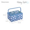 Hobby Gift Medium Embroidered Denim Daisy Sewing Box