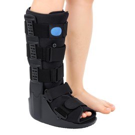 Tall Inflatable Walking Boot, Air Cam Walker Fracture Boot Orthopaedic boot for Sprained Ankle, Air Walker Brace for Broken Foot Achilles Tendon Injury Black (S)