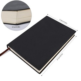 JIABAIYUE A5 Libreta Hojas Blancas Sketchbook,Cuaderno de bocetos engrosado (180Hojas / 360 Páginas),Cuaderno de Notas De 80 GSM,Diario Journal Notebook,Diario para Mujeres y Hombres,Color Negro