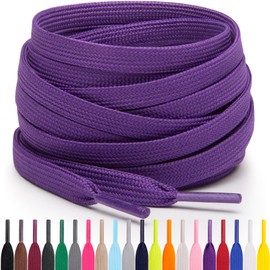 Miscly Flat Shoelaces - Various Lengths and Colours Available, Purple