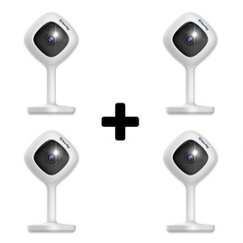 GlobalINET RoboView A2 Mini Home CCTV & HomeCam (4-Set) with Sound Detection for Baby Monitoring IP Camera