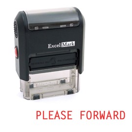 Please Forward Self Inking Rubber Stamp - Red Ink (ExcelMark A1539)