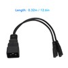 Dual IEC320 C7 to C20 Cord Universal Y Power Splitter