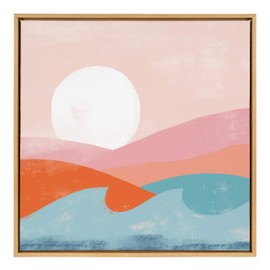 Kate and Laurel Sylvie Endless Summer Framed Canvas Wall Art by Kate Aurelia Holloway, 30x30 Natural, Calming Wall Decor