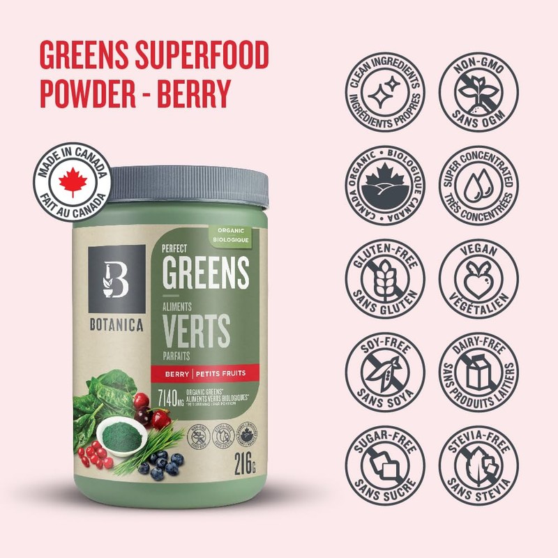 Botanica Botanica Health Perfect Greens Powder Berry Flavour C Chlorella,