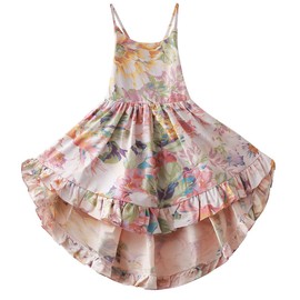 KISSOURBABY Girls Floral Dress Casual Maxi Dress Flowered Dress 10T Flower Summer Dress (A4Floral,170)