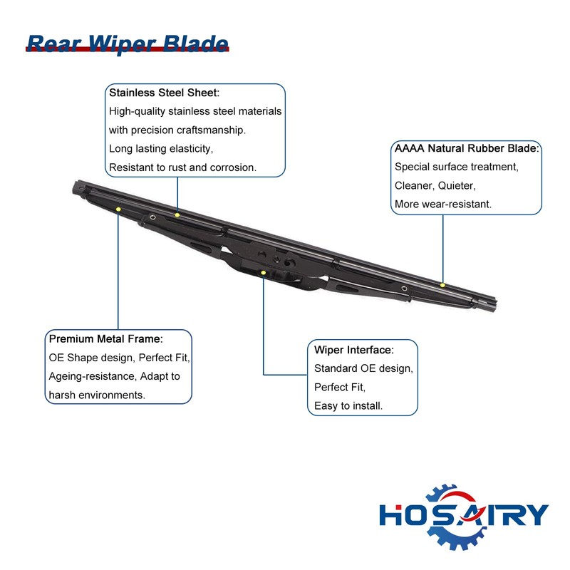 HOSAIRY Rear Wiper Arm Blade Set 5102882AA for Jeep Grand