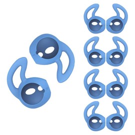 OneCut 5 Pairs Silicone Ear Tips Compatible for AirPods 1&2,Silicone Soft Anti-Slip Sport Earbud Tips, Anti-Drop Ear Hook Gel Headphones Earphones Protective Accessories Tips (Light Blue)