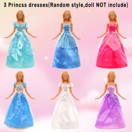 Barwa 21 Set Doll Clothes 3 Party Gowns 2 Coats 6 Outfits Tops and Pants 7 Fashion Floral Dresses 3 Swimsuits Bikini for 11.5 Inch Girl Dolls