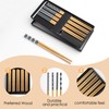 5 Pairs Japanese Style Bamboo Chopsticks Reusable Chopsticks with Box,