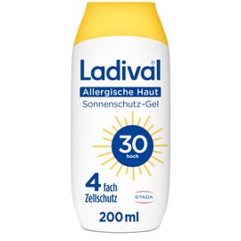 Ladival Allergische Haut Sonnenschutz-Gel LSF 30 für den Körper bei Sonnenallergie und Mallorca-Akne, wasserfest, mit einzigartigem 4-fach Zellschutz, 200ml