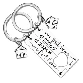 EoffIvan Our First Home Keychain 2026 Gifts For Homeowners Housewarming Gift First Time Home Buyer Gifts For Couple Firends Family Keychain New Apartment Gift For New Homeowners