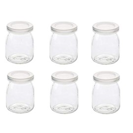 Dailydanny 6 Pcs Yogurt Pudding Jars Bottles With Plastic Lids Ideal for Jam, Honey, Wedding Favors, Shower Favors, Baby Foods (7 oz (200ml))