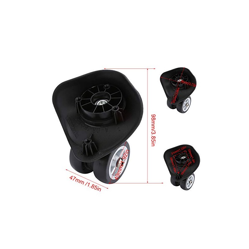 Dilwe Suitcase Wheel, Plastic Luggage Wheel PVC Luggage Replacement Uprade