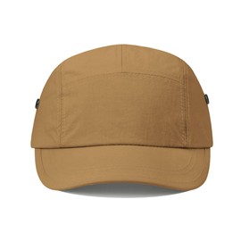 CLAPE 5 Panel Cap Short Brim Baseball Cap Baseball Cap Short Peak Men Women Running Sports Cap Breathable Adjustable, BSSD2547-TanBrown, Unit size