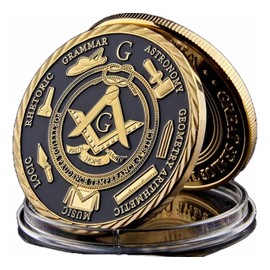 TENDER LIHOME Moneda Conmemorativa Masónica Fraternidad Iniciación desafío masónico brújula masonería conmemoración chapada en Oro