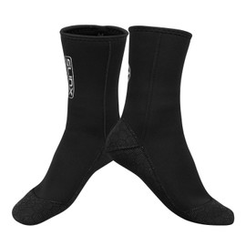 QKURT Neoprene Socks, 3 mm Diving Socks for Women Men, Non-Slip Socks for Diving, Snorkelling, Swimming, Surfing, Sailing, Kayaking, black