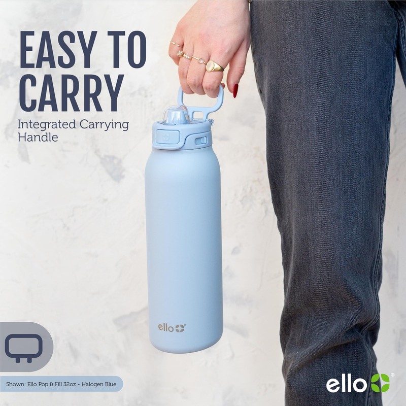 Ello Pop & Fill 22oz Stainless Steel Water Bottle with