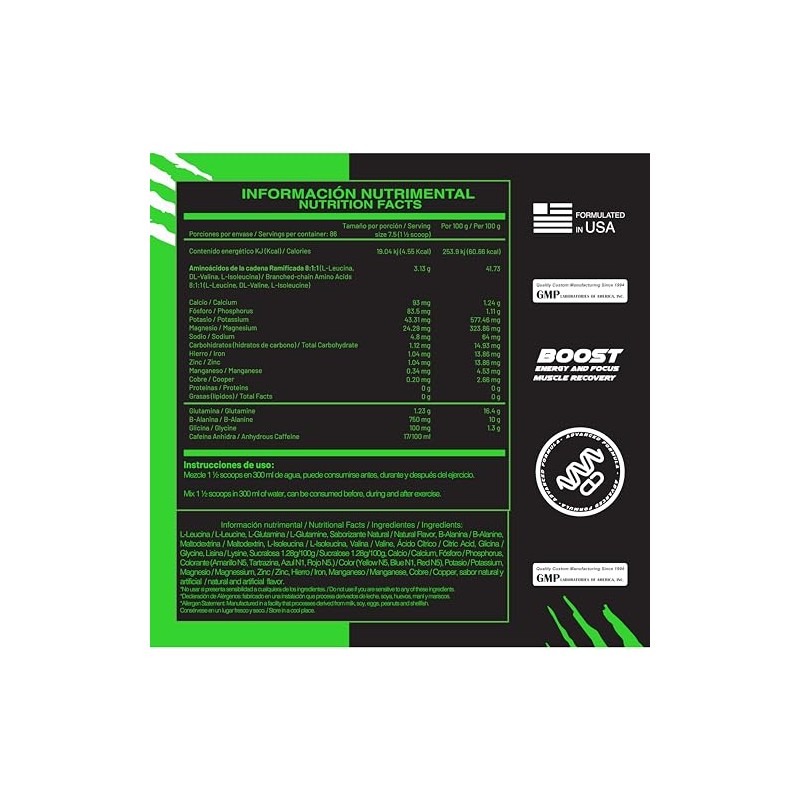 CONSTRICTOR AMINOACID 650 GR SABOR MANGO 86 SERVICIOS (MORAS)