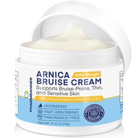 Arnica Bruise Cream Extra Strength – Fast-Acting Arnica Montana with Vitamins K, C & E for Bruising, Swelling, Discoloration & Thin Skin – Hydrating Moisturizer for Face & Body – 4 oz