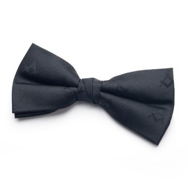 THE MASONIC COLLECTION - Black Bow Tie For Men - Made With 100% Silk Woven - Wrapped in Cotton - Adjustable Clip - A Perfect Masonic Gift Accessory For Freemason Men