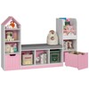 Kids Bookcase with Reading Nook, Bench Kids Bookshelf with 7