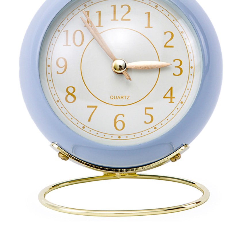 European Style Metal Clock Ingenious Mute Round Children Electronic Quartz
