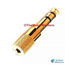 Universal GOLD 1/8 in Jack (F) to 1/4 in Plug (M) Stereo Headphone Audio Adapter VWLTW